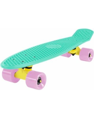 cal-7-complete-mini-cruiser-skateboard-22-inch-plastic-in-retro-design-mint-yellow-light-pink
